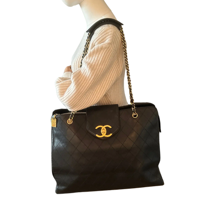 Chanel Supermodel Weekender Leder schwarz Rarität / sehr gut Chanel