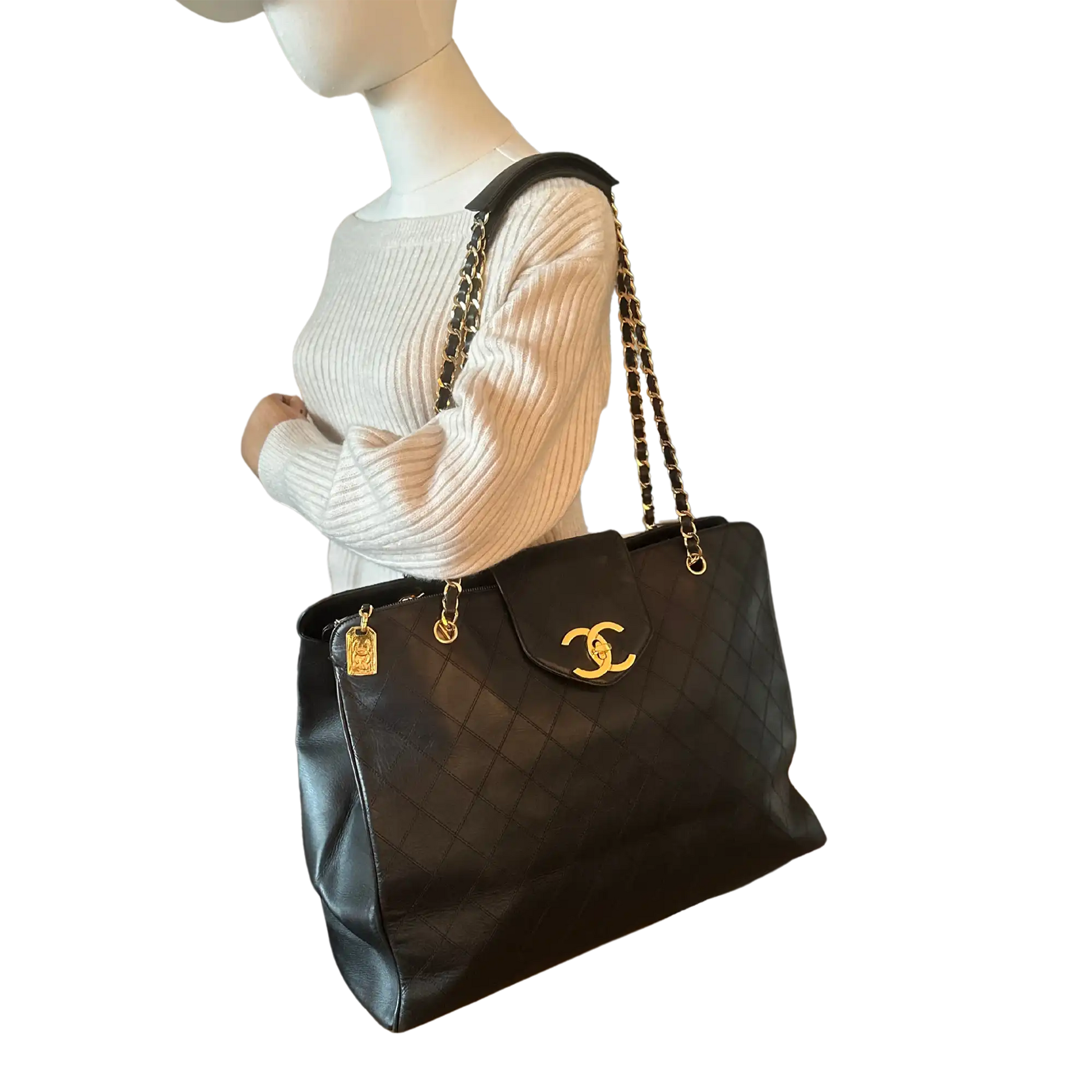 Chanel Supermodel Weekender Leder schwarz Rarität / sehr gut Chanel