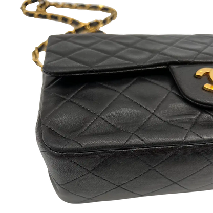 Chanel Timeless Double Flap Small schwarzes Lammleder / sehr gut - Echtheitscheck