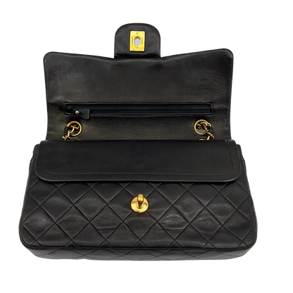 Chanel Timeless Double Flap Small schwarzes Lammleder / sehr gut - Echtheitscheck
