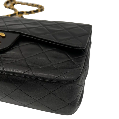 Chanel Timeless Double Flap Small schwarzes Lammleder / sehr gut - Echtheitscheck