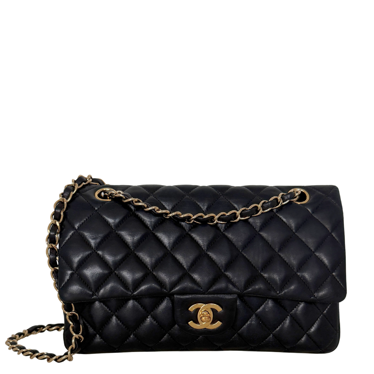Chanel Vintage Timeless Double Flap Bag Medium schwarz / sehr gut Chanel