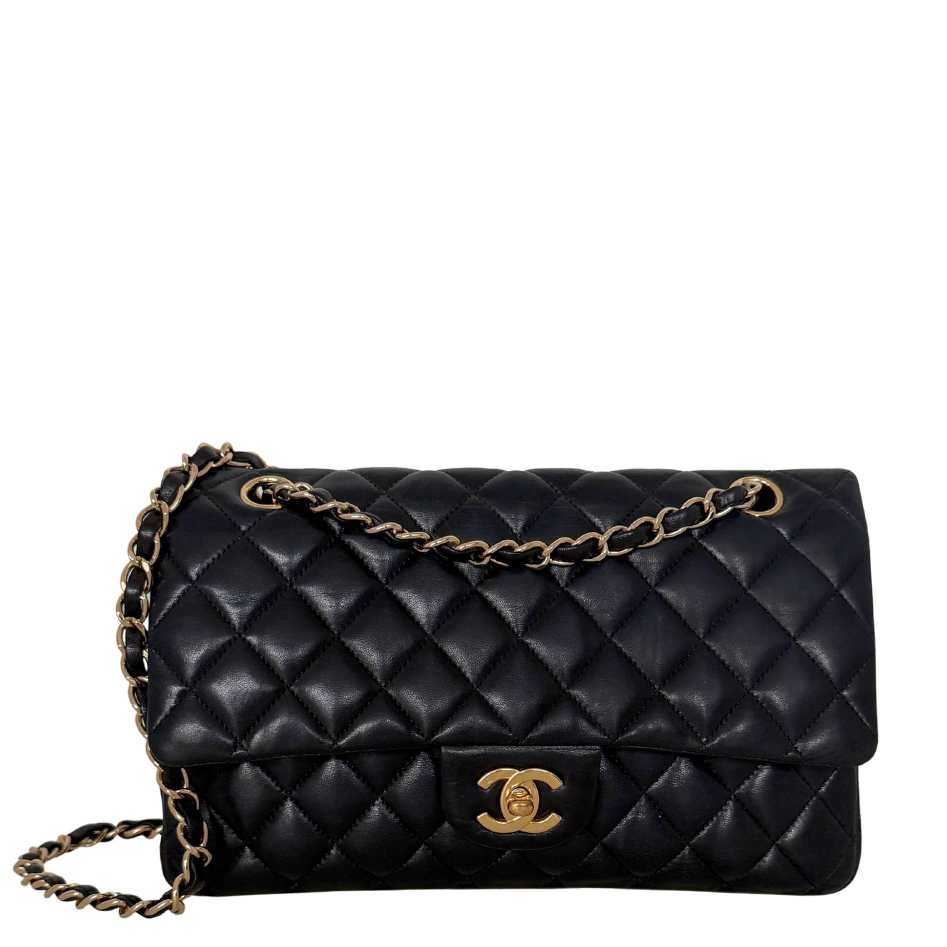 Chanel Vintage Timeless Double Flap Bag Medium schwarz / sehr gut Chanel