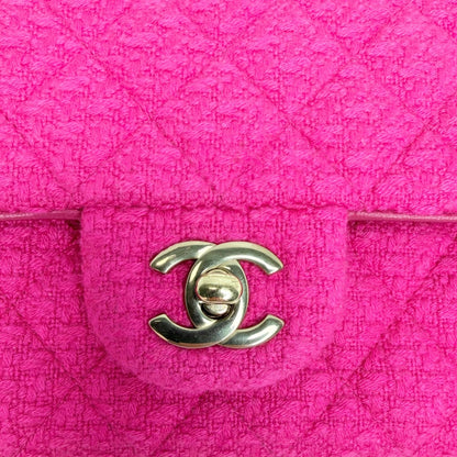 Chanel Timeless Double Flapbag Medium Tweed Pink 2022 Chanel