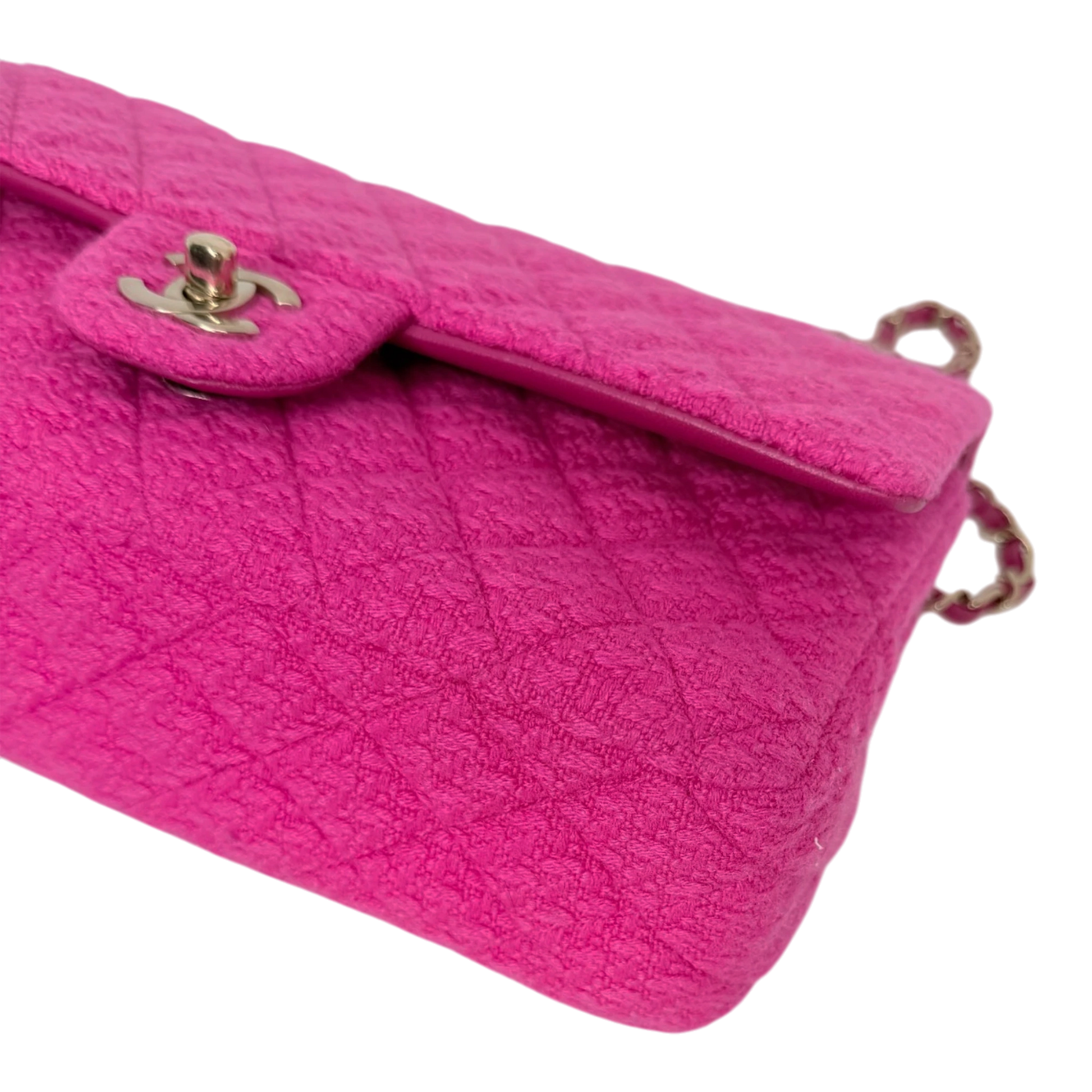 Chanel Timeless Double Flapbag Medium Tweed Pink 2022 Chanel