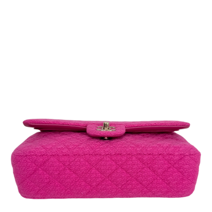 Chanel Timeless Double Flapbag Medium Tweed Pink 2022 Chanel