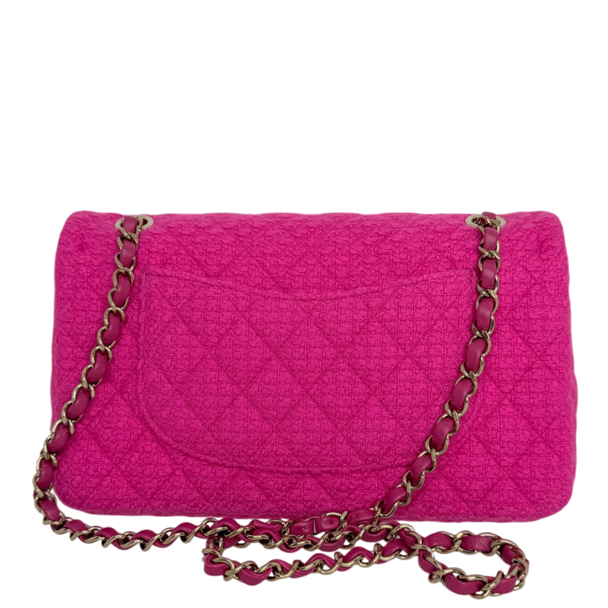 Chanel Timeless Double Flapbag Medium Tweed Pink 2022 Chanel