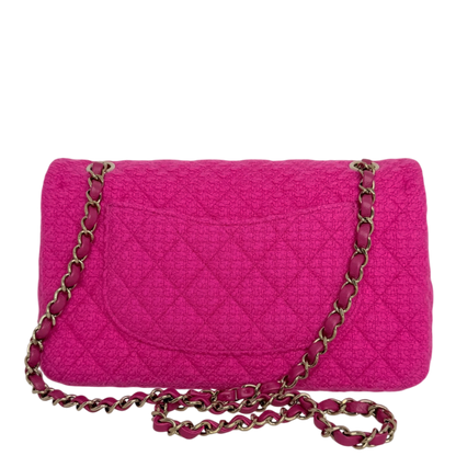 Chanel Timeless Double Flapbag Medium Tweed Pink 2022 Chanel