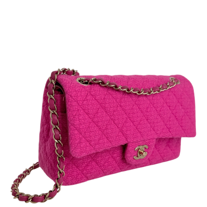 Chanel Timeless Double Flapbag Medium Tweed Pink 2022 Chanel