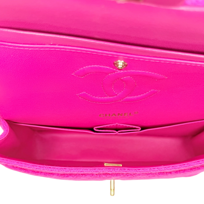 Chanel Timeless Double Flapbag Medium Tweed Pink 2022 Chanel