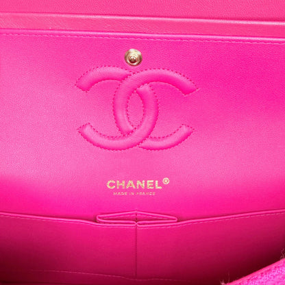 Chanel Timeless Double Flapbag Medium Tweed Pink 2022 Chanel