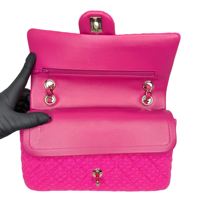 Chanel Timeless Double Flapbag Medium Tweed Pink 2022 Chanel