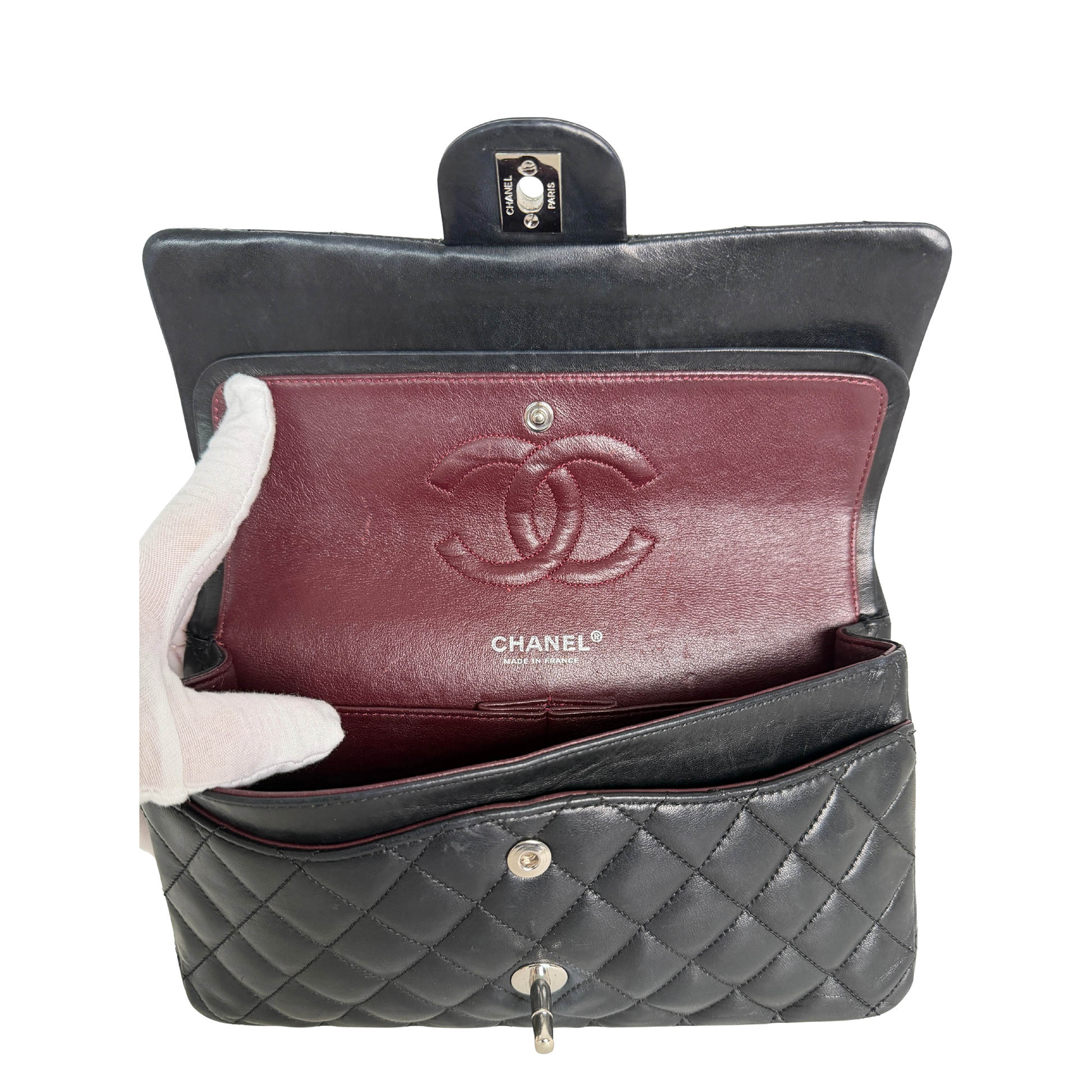 Chanel Timeless Medium Doubleflap Bag Lammleder schwarz / sehr gut Chanel