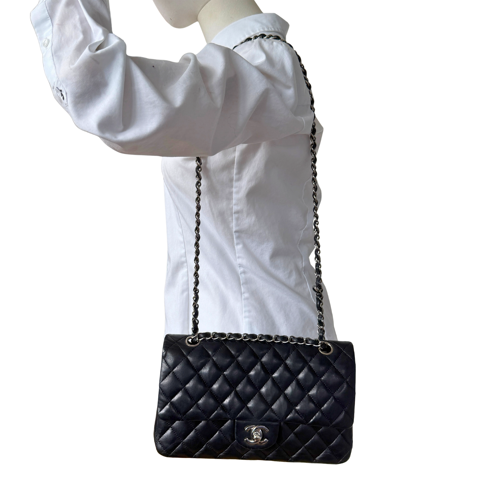 Chanel Timeless Medium Doubleflap Bag Lammleder schwarz / sehr gut Chanel