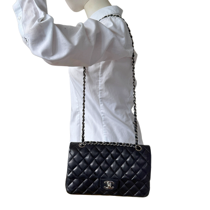 Chanel Timeless Medium Doubleflap Bag Lammleder schwarz / sehr gut Chanel