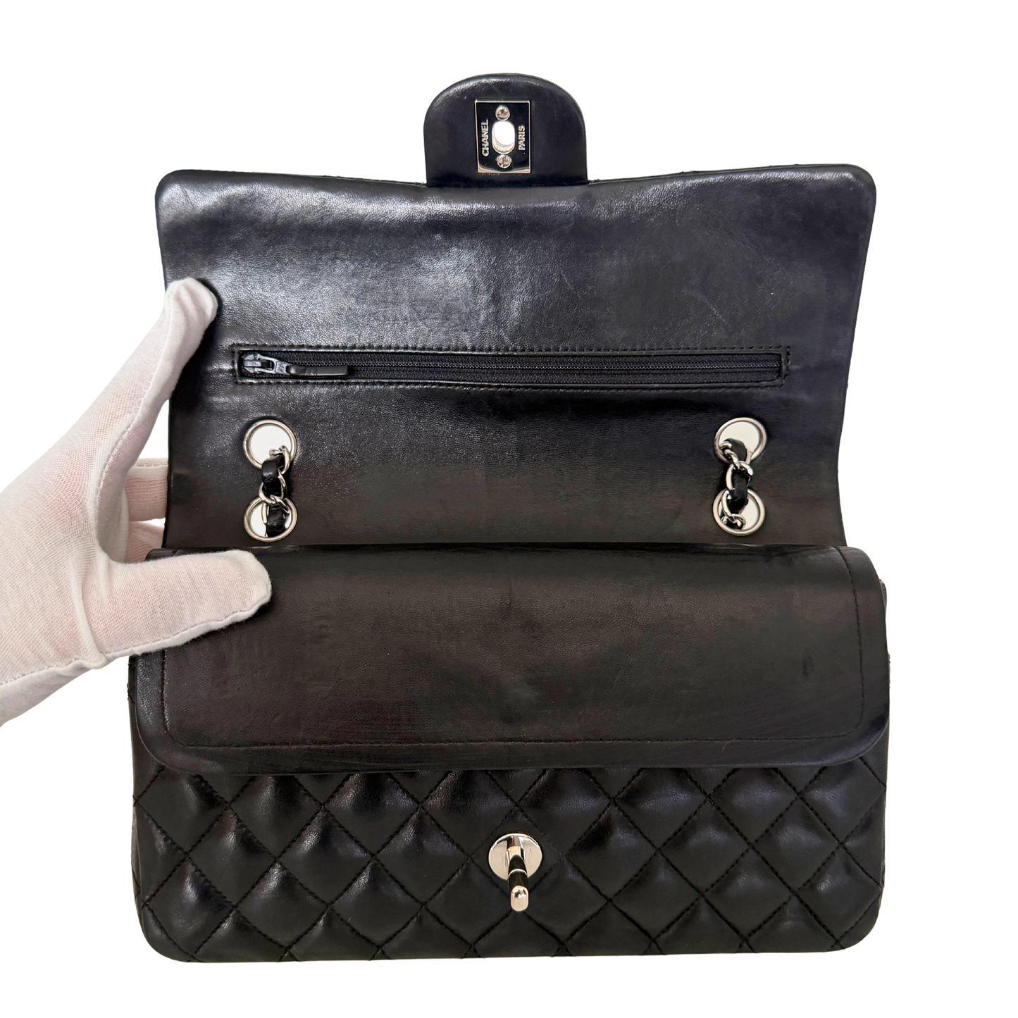 Chanel Timeless Medium Doubleflap Bag Lammleder schwarz / sehr gut Chanel