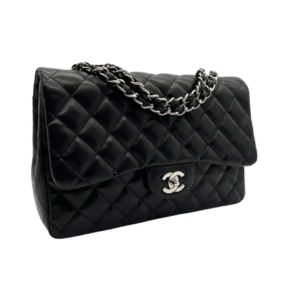 Chanel Timeless Jumbo Single Flap Bag Handtasche 2010 schwarz Lammleder / sehr gut Chanel
