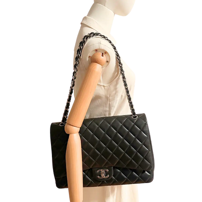 Chanel Timeless Jumbo Double Flap Bag 2011 schwarz Lammleder / sehr gut Chanel
