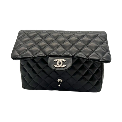 Chanel Timeless Jumbo Single Flap Bag Handtasche 2010 schwarz Lammleder / sehr gut Chanel