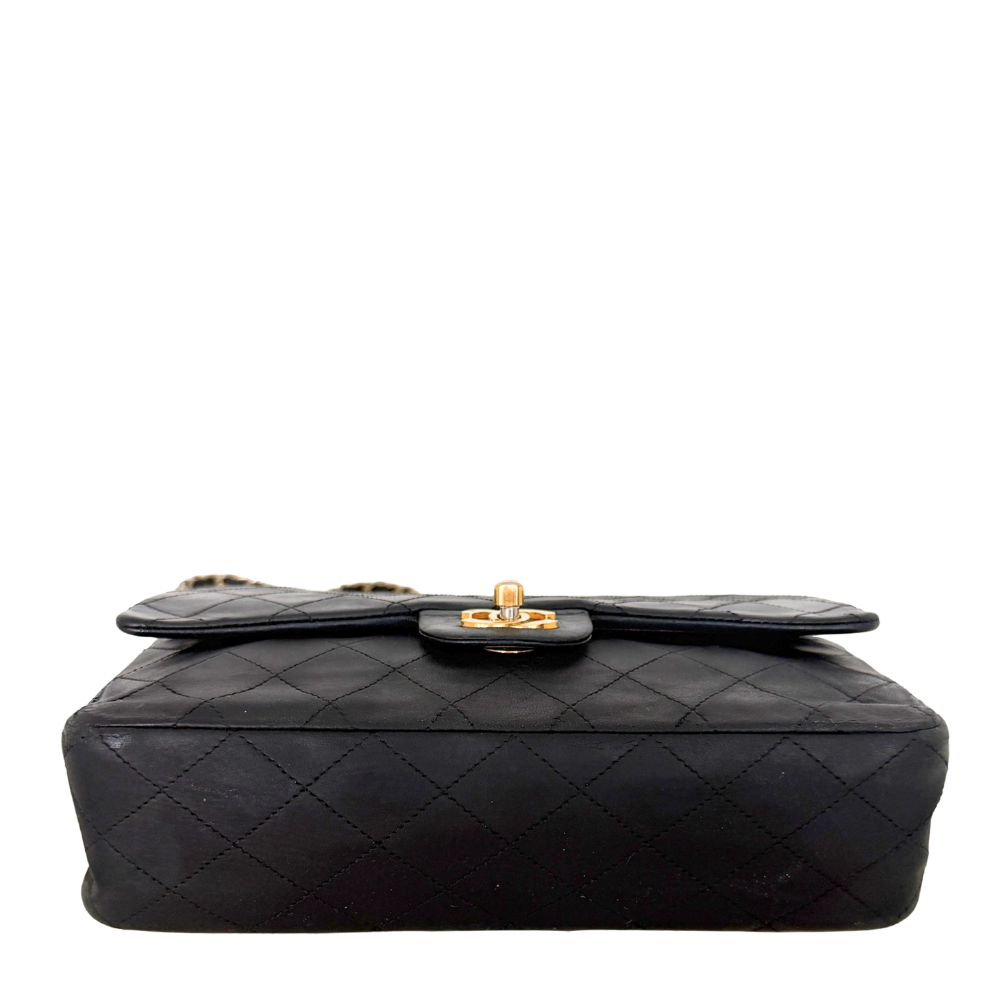 Chanel Timeless Double Flap Bag Medium Vintage schwarz / akzeptabel Chanel