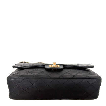 Chanel Timeless Double Flap Bag Medium Vintage schwarz / akzeptabel Chanel