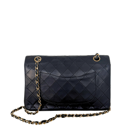 Chanel Timeless Double Flap Bag Medium Vintage schwarz / akzeptabel Chanel