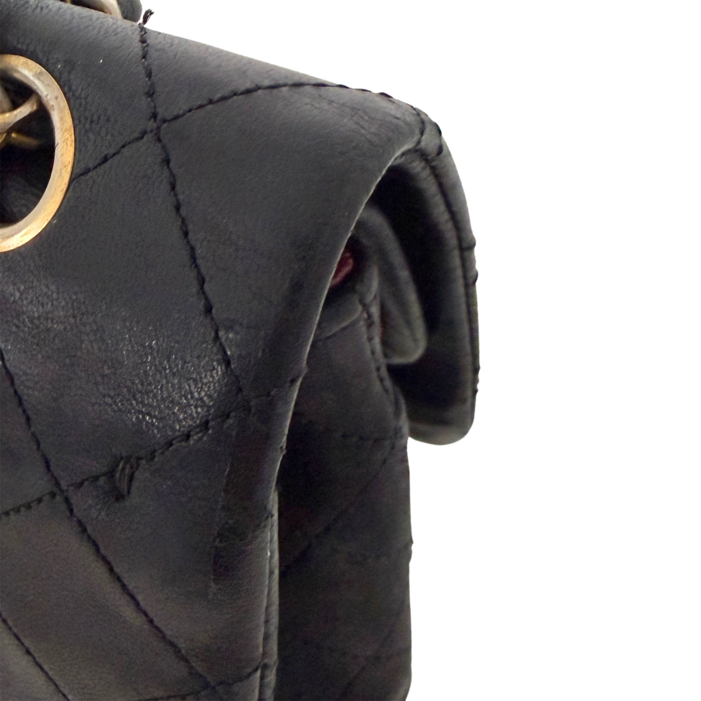 Chanel Timeless Double Flap Bag Medium Vintage schwarz / akzeptabel Chanel
