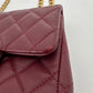 Chanel Timeless Mini Square Pearl Crush Lammleder burgundy / sehr gut Chanel