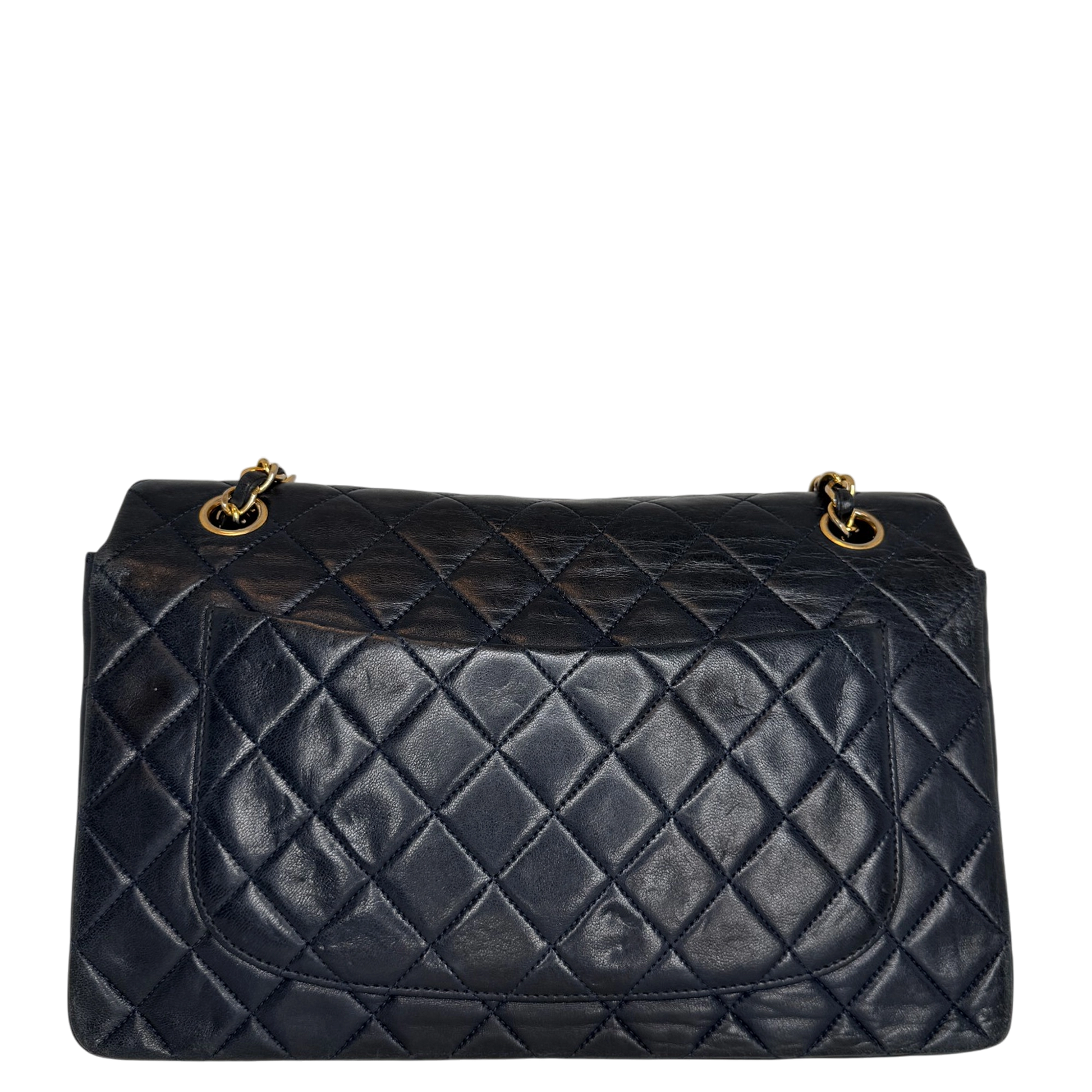 Chanel Classic Single Flap Medium Navy Lammleder / gut Chanel