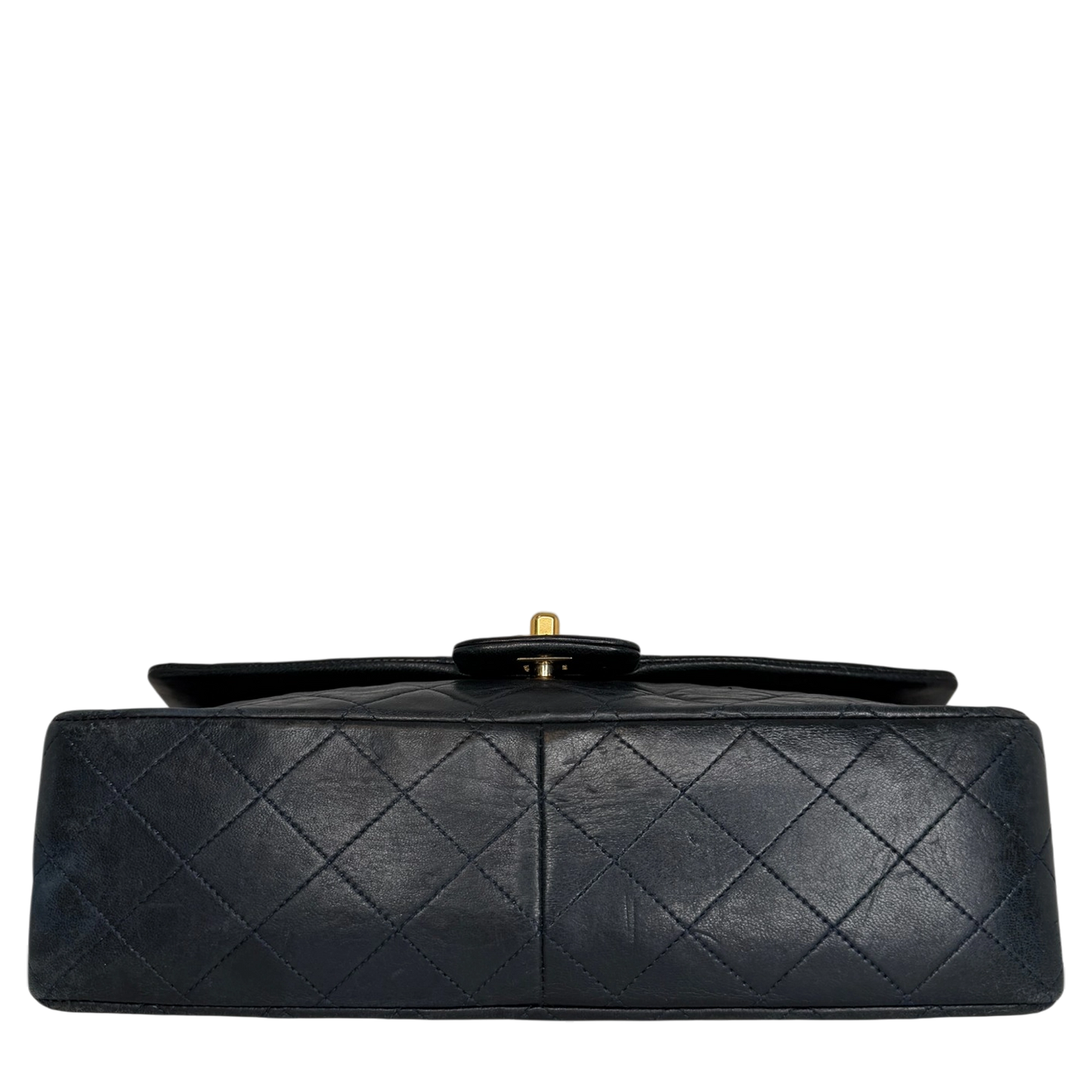 Chanel Classic Single Flap Medium Navy Lammleder / gut Chanel