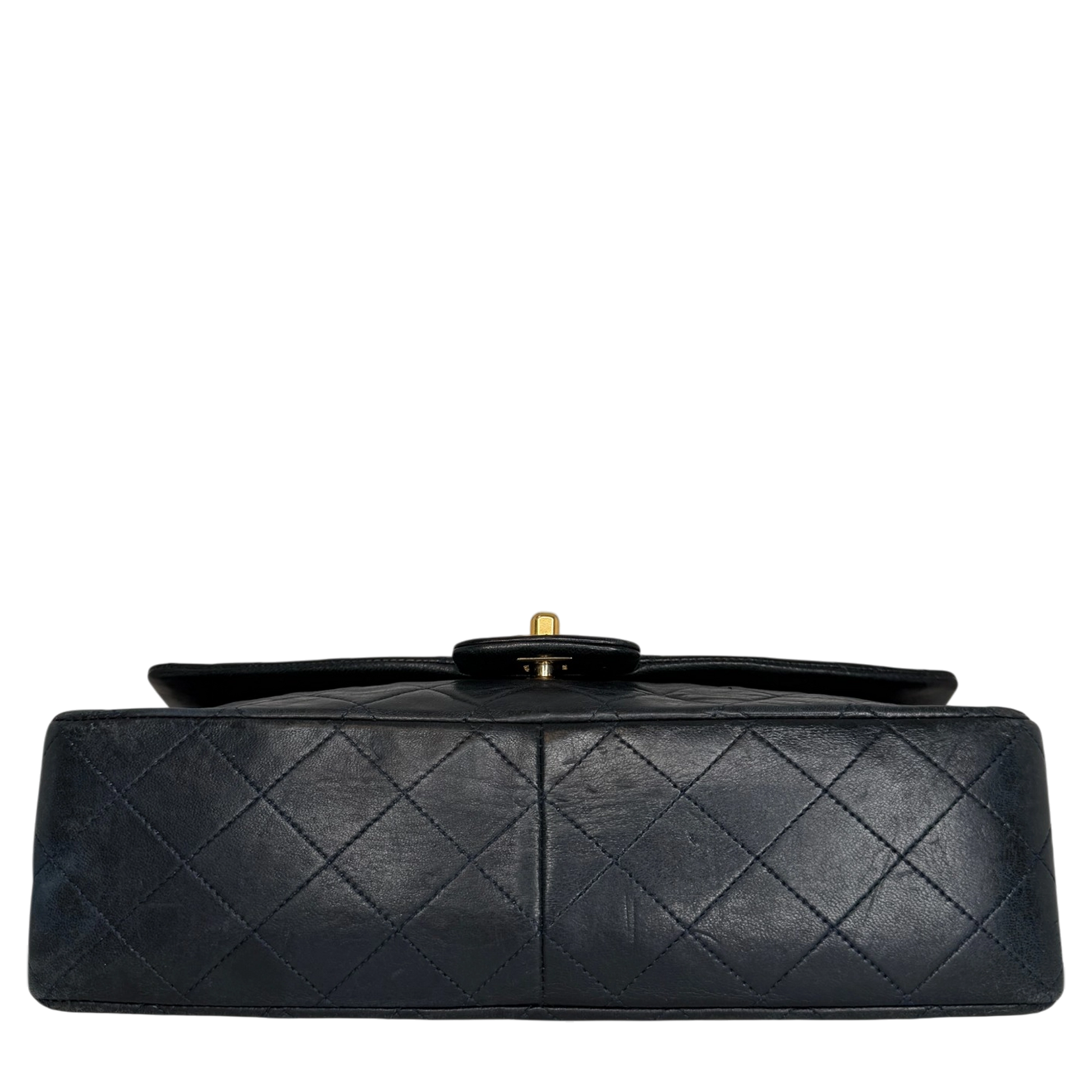 Chanel Classic Single Flap Medium Navy Lammleder / gut Chanel