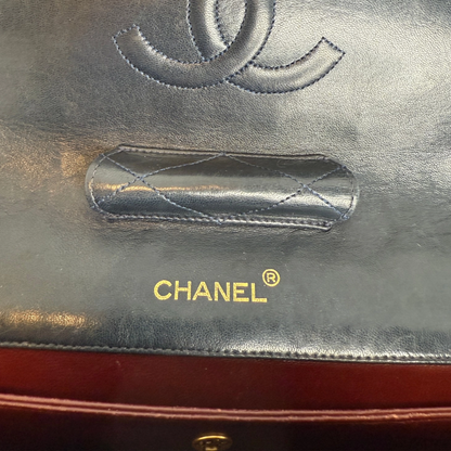 Chanel Classic Single Flap Medium Navy Lammleder / gut Chanel