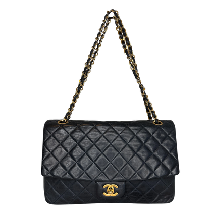 Chanel Classic Single Flap Medium Navy Lammleder / gut Chanel