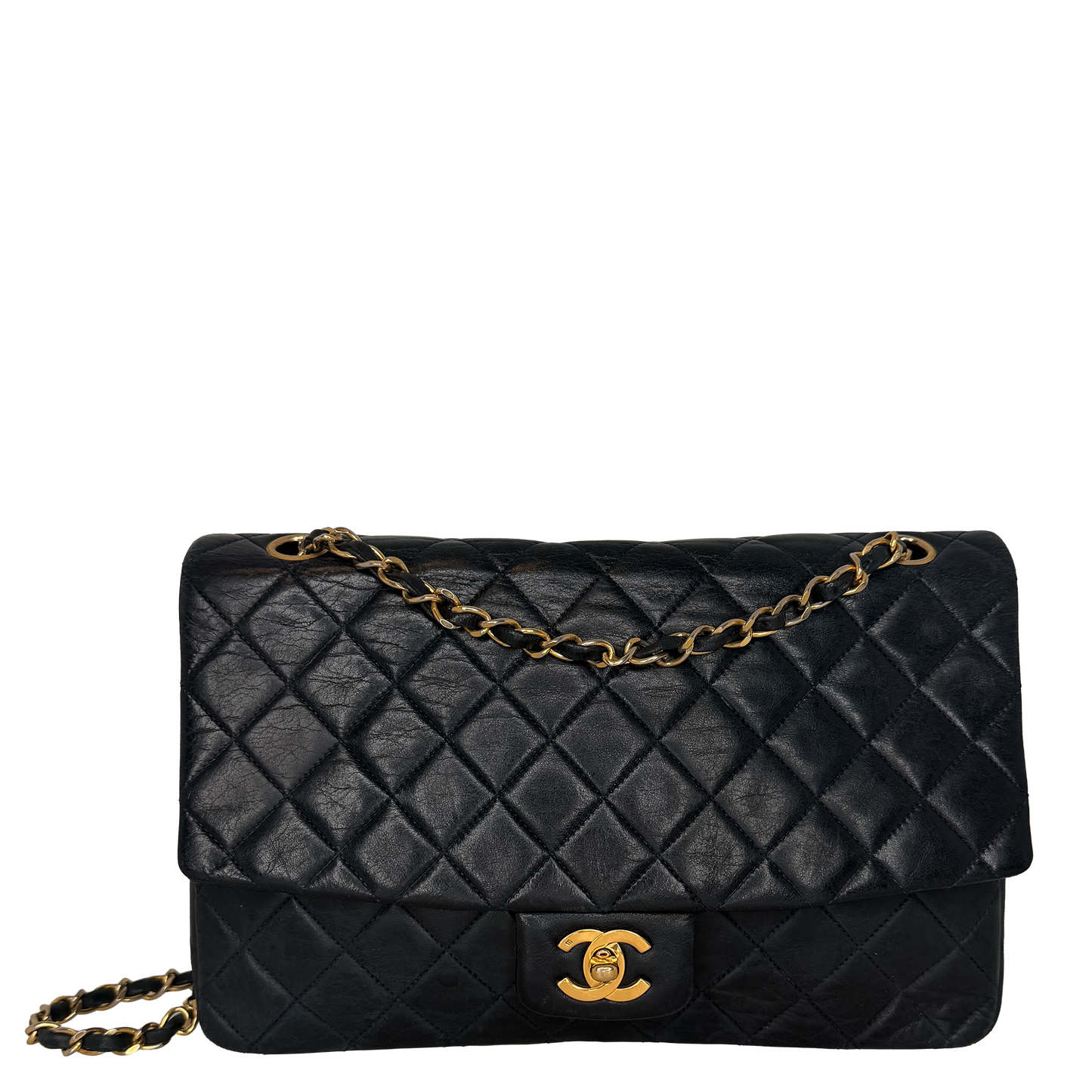 Chanel Classic Single Flap Medium Navy Lammleder / gut Chanel