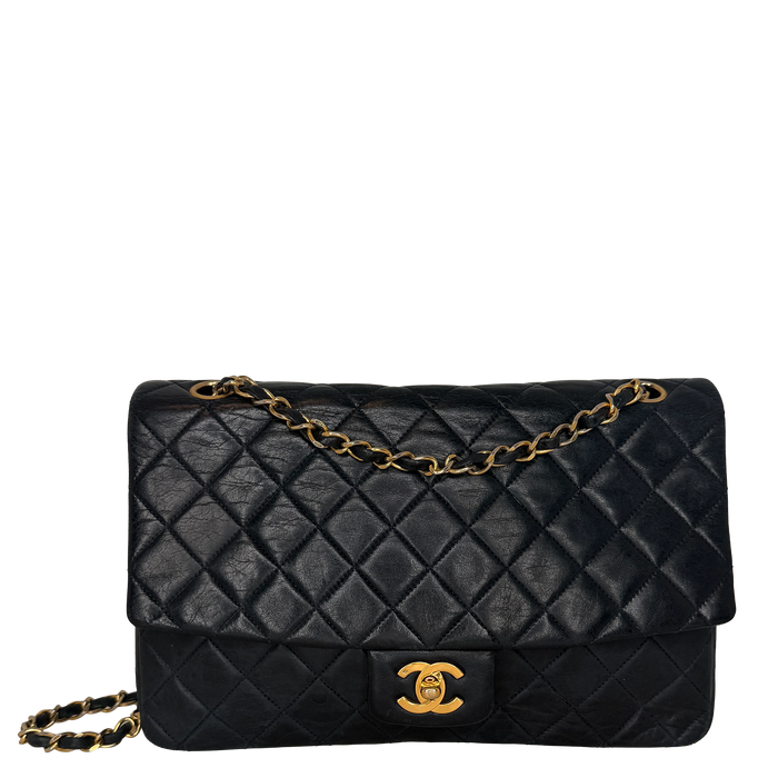 Chanel Classic Single Flap Medium Navy Lammleder / gut Chanel