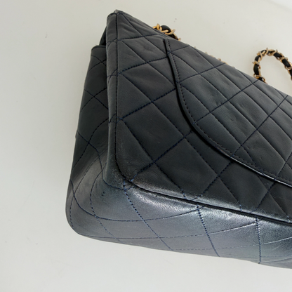 Chanel Classic Single Flap Medium Navy Lammleder / gut Chanel