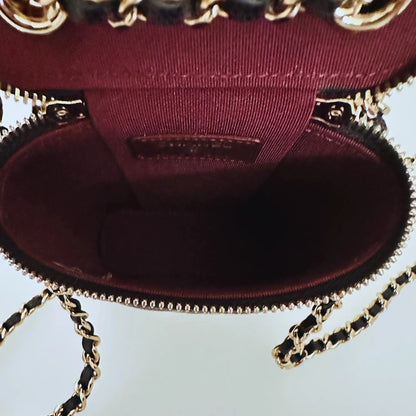 Chanel Vertical Coco Beauty Vanity Case small Kaviarleder Fullset / ungetragen Chanel