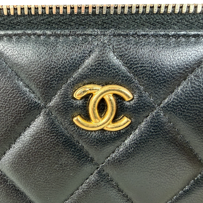 Chanel Vanity with Chain Pearl Crush Lambskin Black Gold