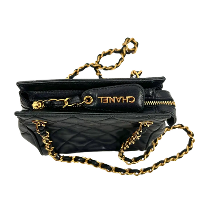 Chanel Mini Vintage Handtasche schwarz Leder / sehr gut Chanel