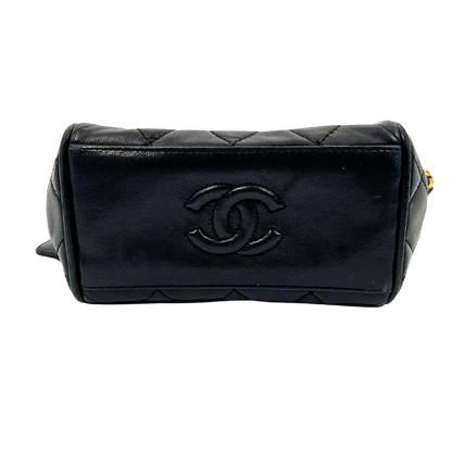 Chanel Mini Vintage Handtasche schwarz Leder / sehr gut Chanel