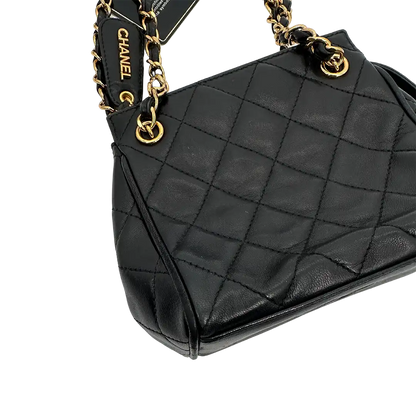 Chanel Mini Vintage Handtasche schwarz Leder / sehr gut Chanel