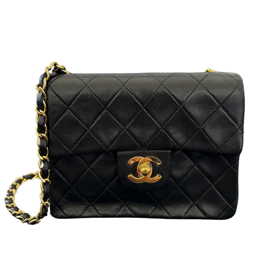Chanel Vintage Mini Classic Flap Schultertasche Lammleder Chanel