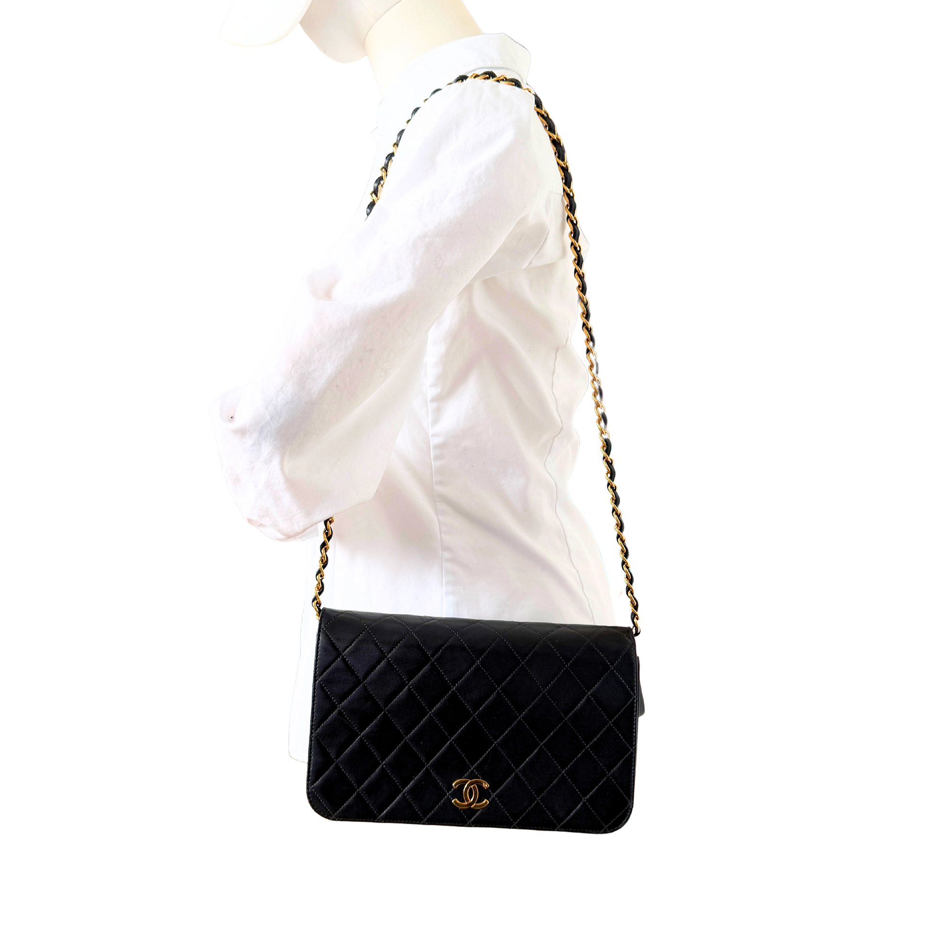 Chanel Timeless Wallet on Chain WOC Lammleder  Vintage Schwarz / sehr gut Chanel