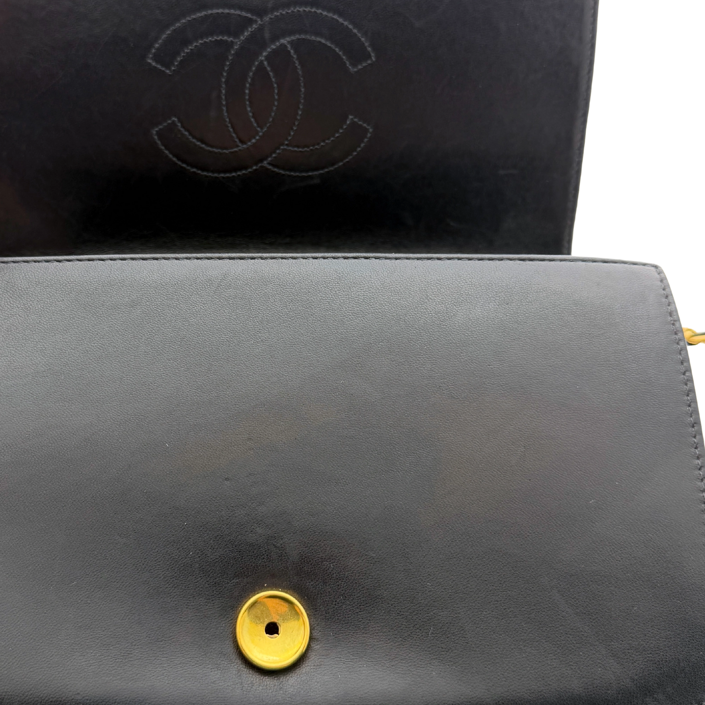 Chanel Timeless Wallet on Chain WOC Lammleder  Vintage Schwarz / sehr gut Chanel