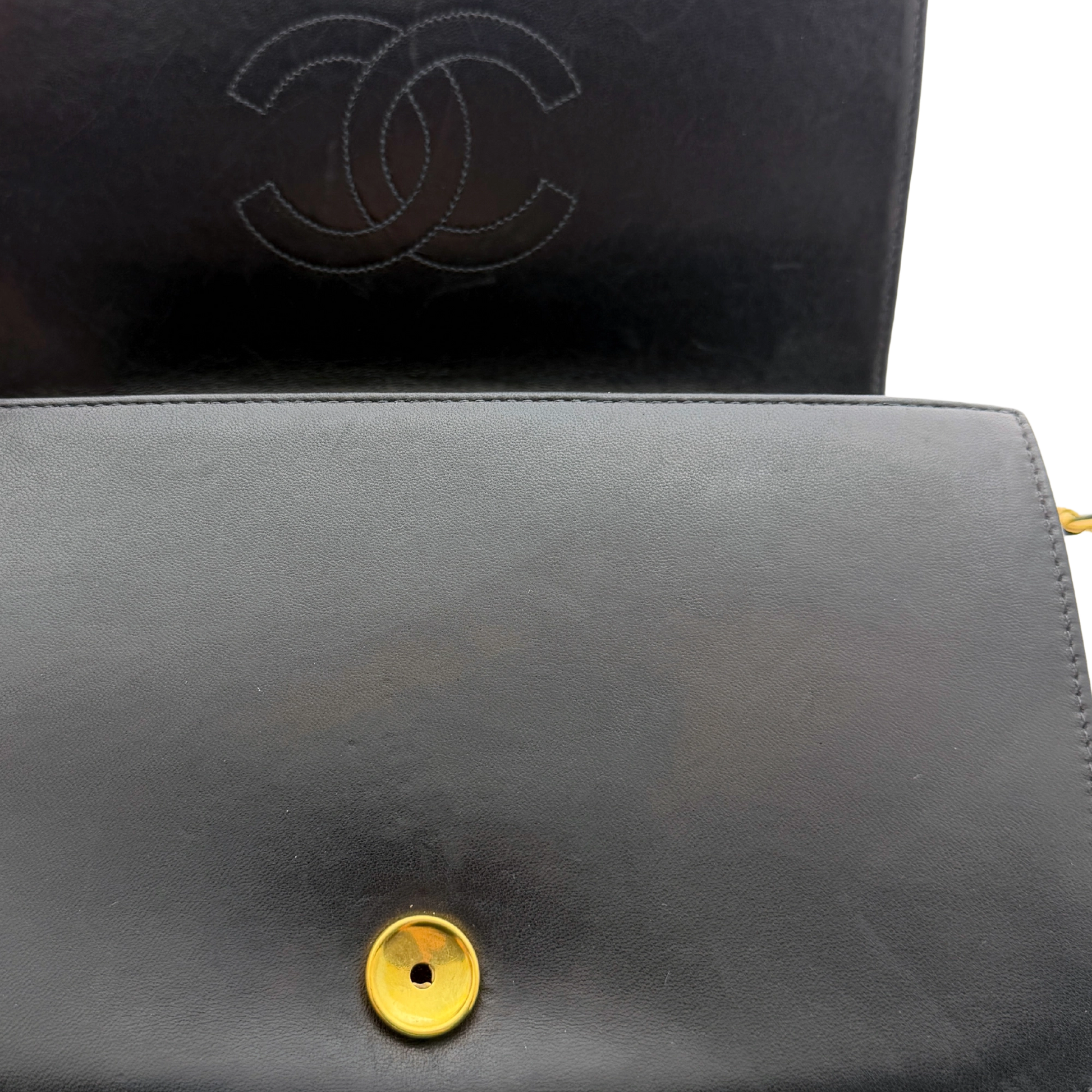 Chanel Timeless Wallet on Chain WOC Lammleder  Vintage Schwarz / sehr gut Chanel