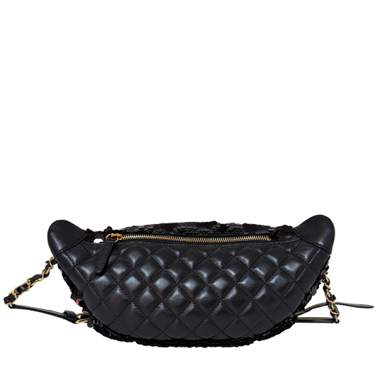 Chanel CC Waistbag Pailetten schwarz Fullset / sehr gut Chanel