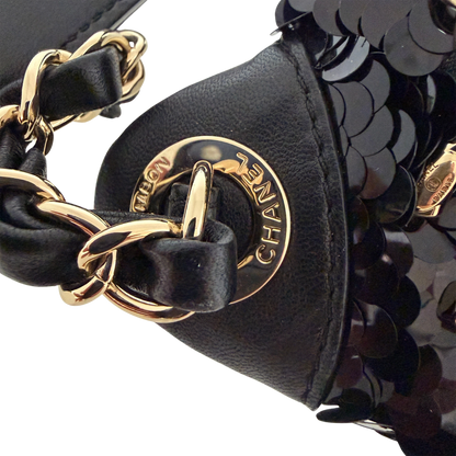 Chanel CC Waistbag Pailetten schwarz Fullset / sehr gut Chanel