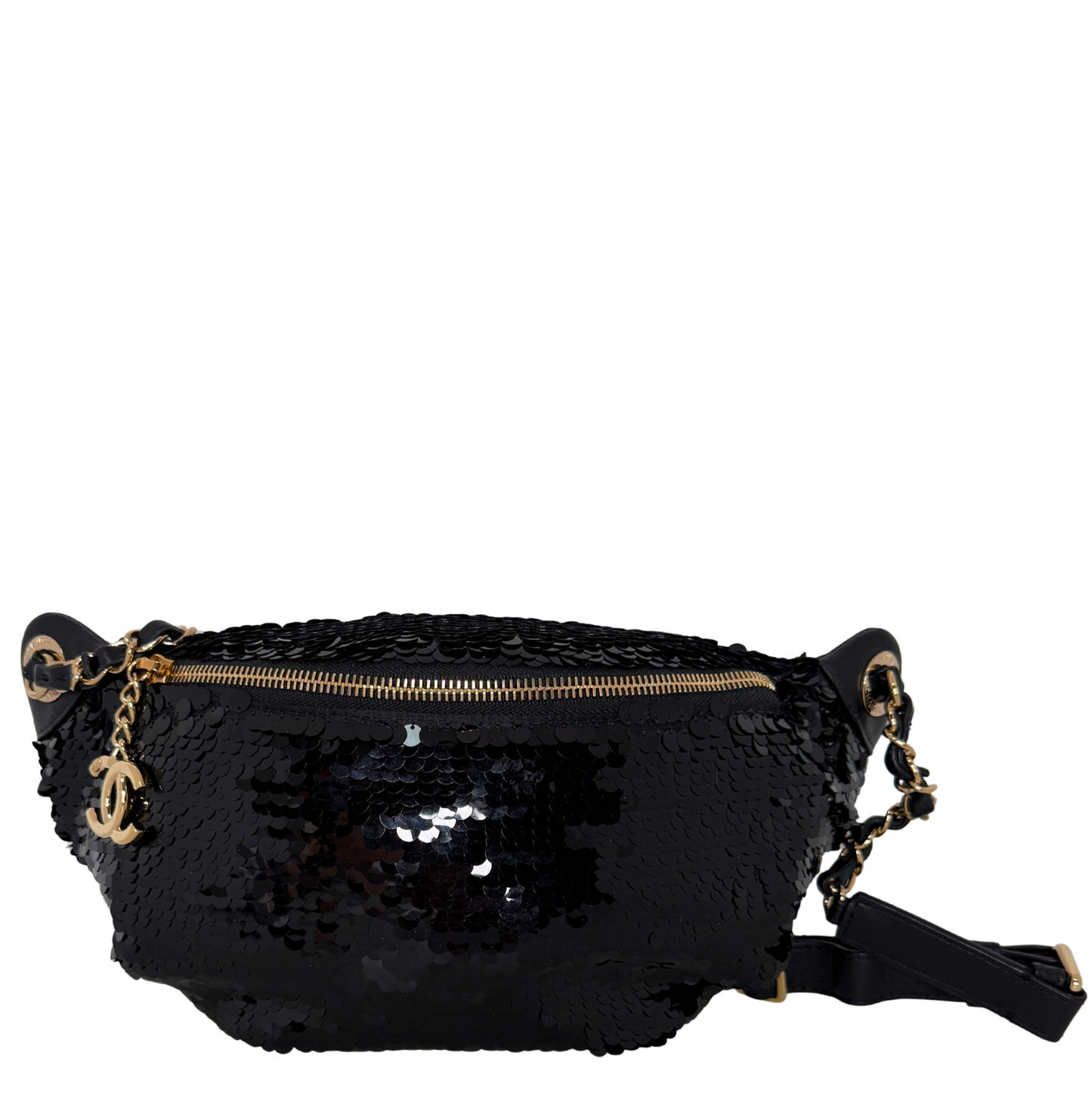 Chanel CC Waistbag Pailetten schwarz Fullset / sehr gut Chanel