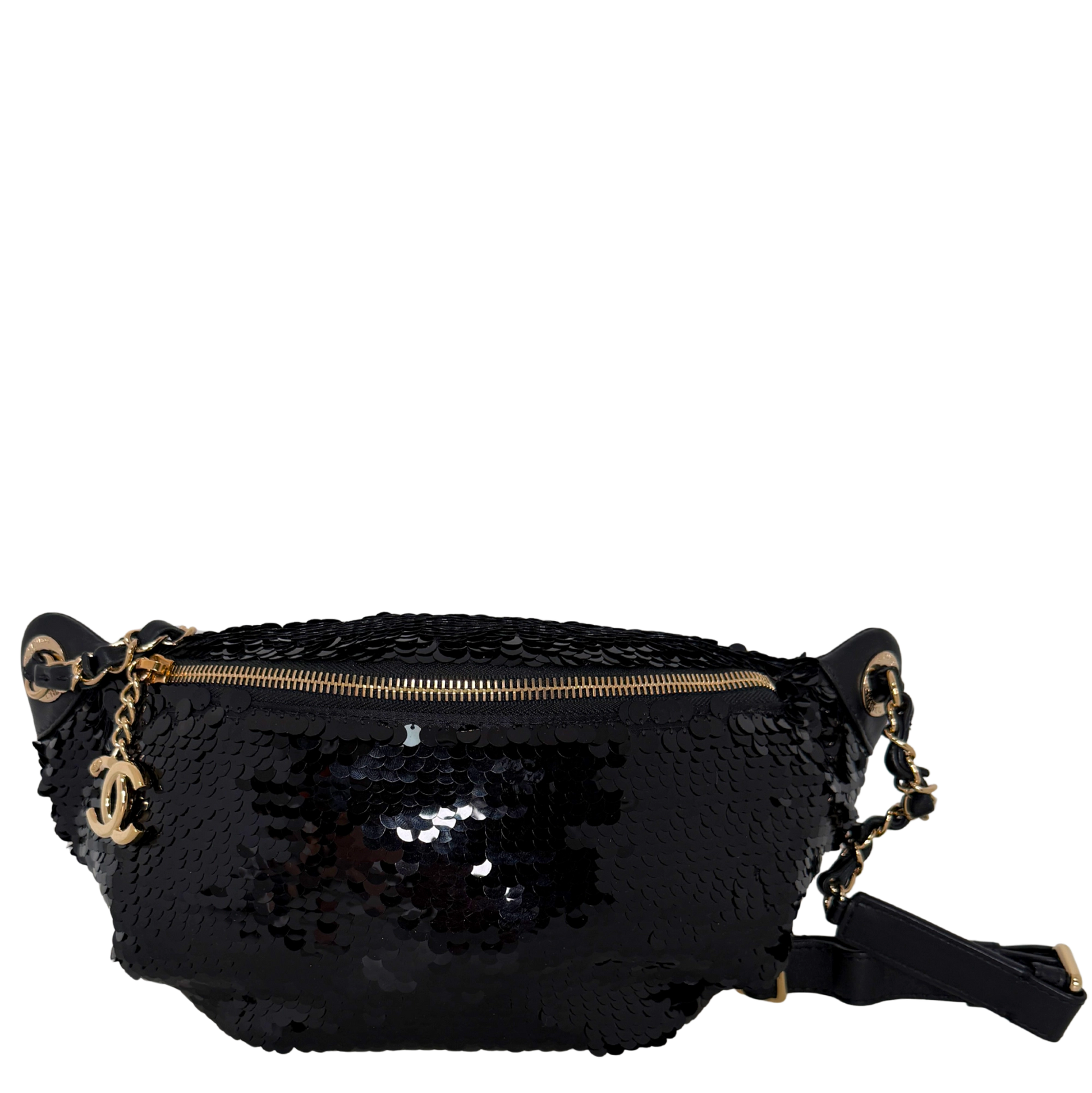 Chanel CC Waistbag Pailetten schwarz Fullset / sehr gut Chanel