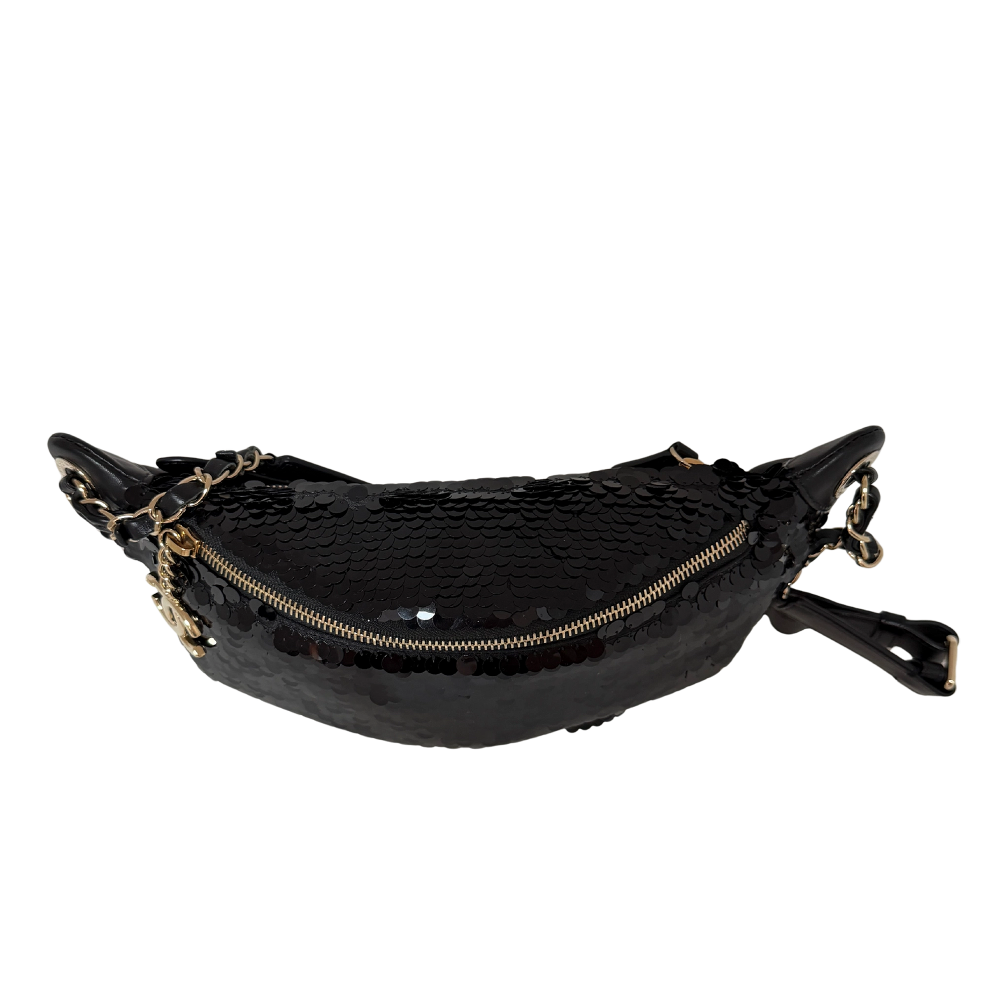 Chanel CC Waistbag Pailetten schwarz Fullset / sehr gut Chanel